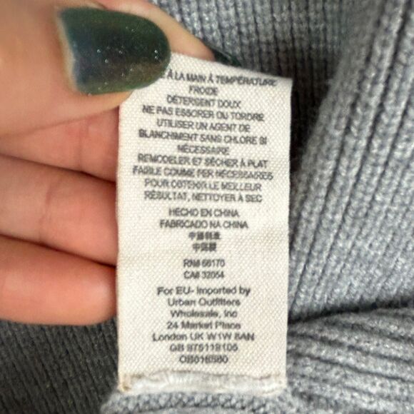 Free People Softly Structured Knit Tunic Sweater Knit Turtleneck Pullover Gray S - Picture 10 of 10